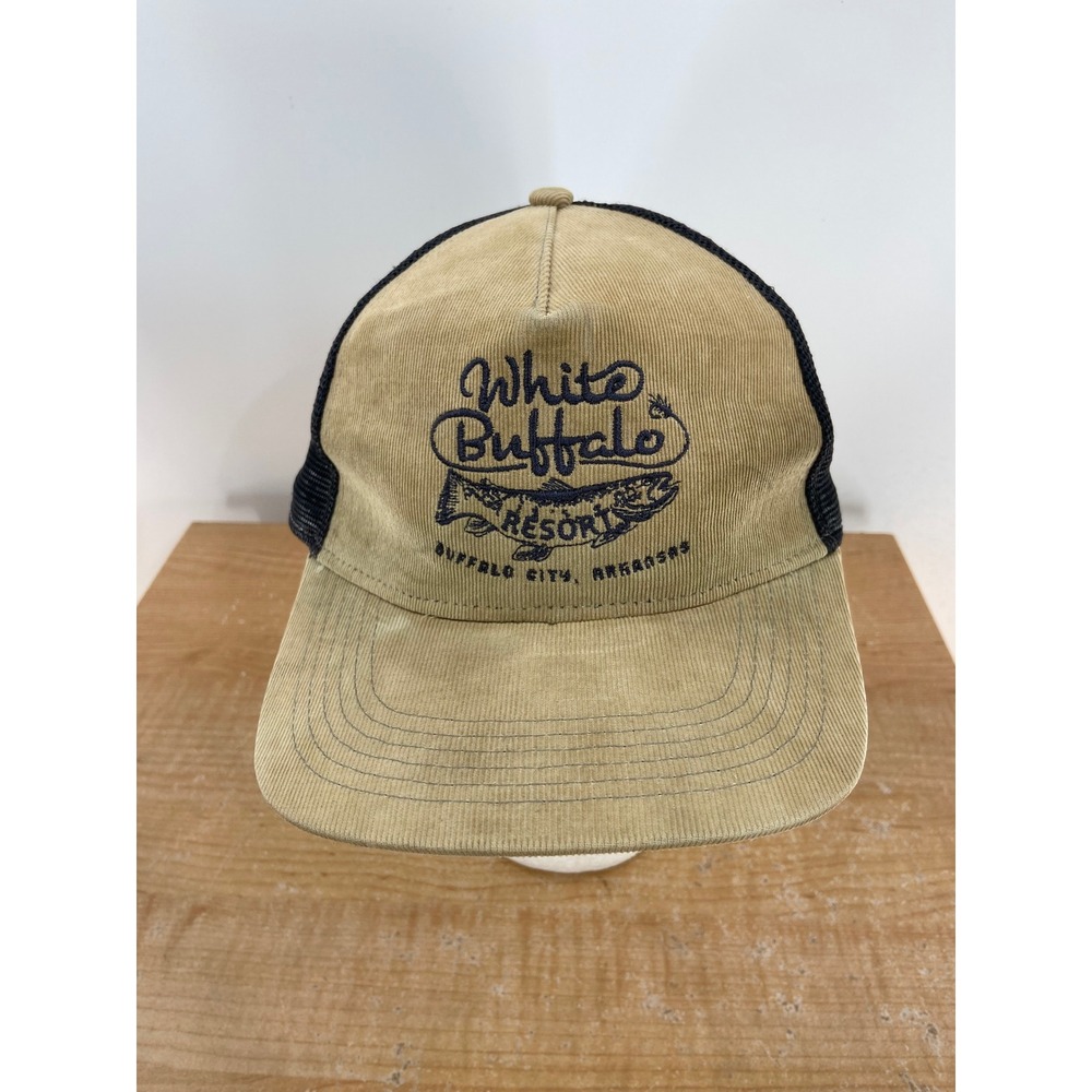 Outdoor Cap White Buffalo Resort Arkansas Corduroy Trucker Hat Tan Black Mens